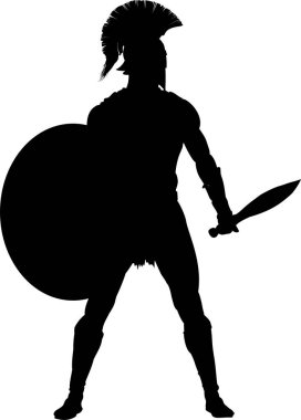 Beyaz Arkaplanda Spartalı Vektör Silueti. 