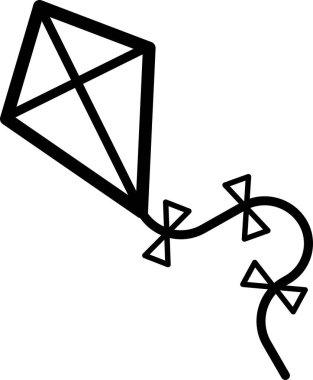 Fiyonklarla uçan basit siyah uçurtma.