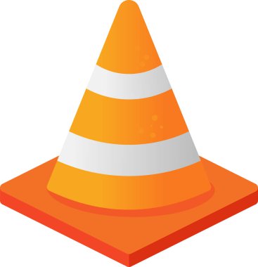 trafik koni simgesi, vektör çizim