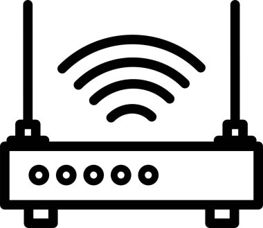 Kablosuz yönlendirici simgesi, vektör illüstrasyonu beyaz arkaplanda izole edildi 