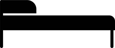 Basit yatak başlıklı minimalist siyah yatak simgesi