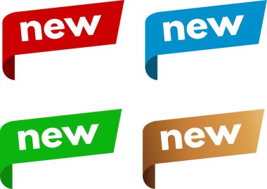 Yeni metin ile renkli vektör etiketleri