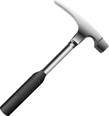 Çekiç Simgesi, Beyaz Arkaplan Vektör İllüstrasyonu 