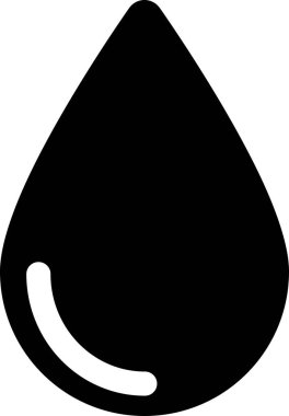 Beyaz renklendirmeli siyah su damlası simgesi