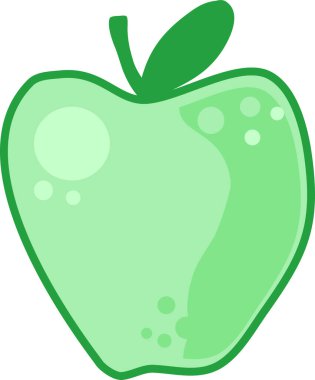 Yeşil elma simgesi, vektör çizim