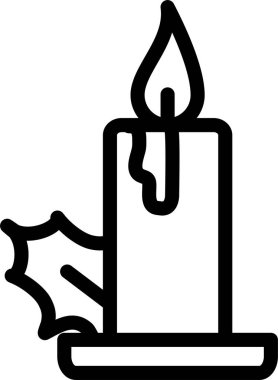 mum noel dekorasyon simgesi, vektör illüstrasyonu