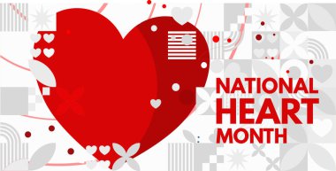 ulusal kalp ay pankartı, vektör illüstrasyonu