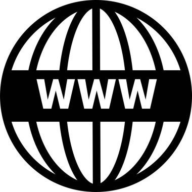 Cesur www harfleri içeren siyah küre simgesi