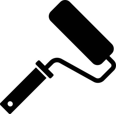 Siyah siluet boya silindiri araç simgesi