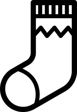 Zigzag desenli basit bir Noel çorabı.