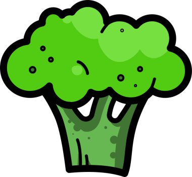 brokoli organik sebze ikonu, vektör illüstrasyonu
