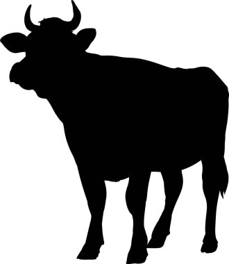 İnek simgesi beyaz arka plan üzerinde 