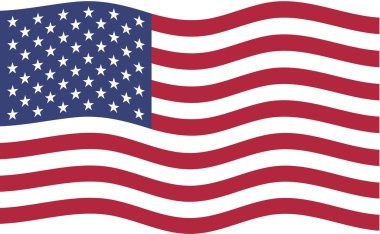 ABD bayrak simgesi, vektör illüstrasyonu