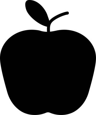 siluet elma simgesi, vektör illüstrasyonu