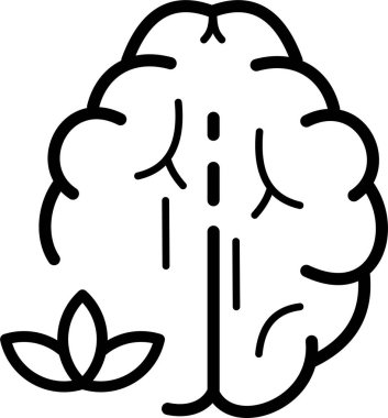 İnsan beyin simgesinin vektör illüstrasyonu 