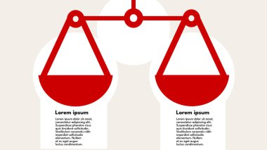 Denge ölçekli iş için bilgi şablonu, vektör illüstrasyonu