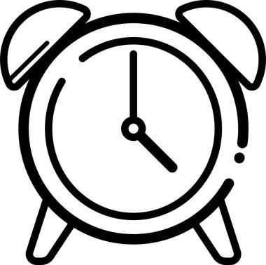 Alarm saat simgesi beyaz arkaplanda izole edildi