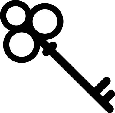 Beyaz arkaplanda eski anahtar simgesi vektör çizimi 