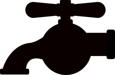 Su musluğu simgesinin siyah silueti