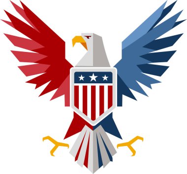 Kartal Amblemi, Şık Logo ve Kuş, Vektör İllüstrasyonu