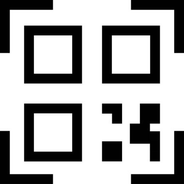 Beyaz arkaplanda siyah qr kod sembolü