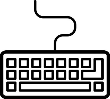 Görünür kablo hatlı basit bilgisayar klavyesi