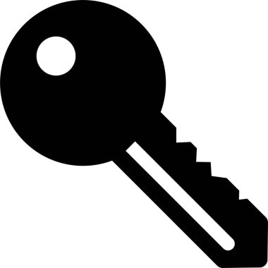 Beyaz arkaplanda eski anahtar simgesi vektör çizimi 