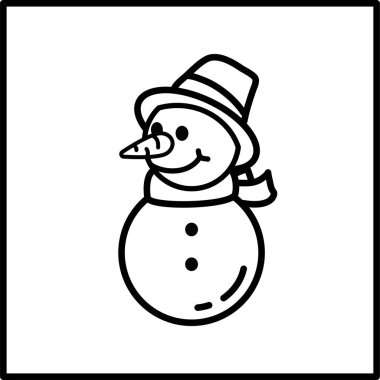 Kardan Adam Noel simgesi, vektör illüstrasyon tasarımı