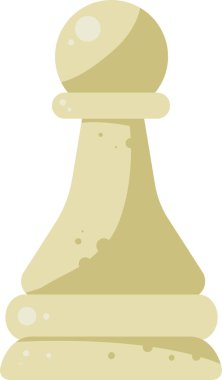 Saf bej satranç piyonu dik duruyor.