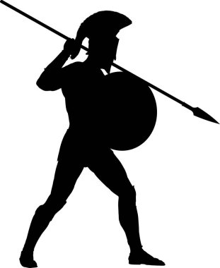 Beyaz Arkaplanda Spartalı Vektör Silueti. 