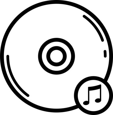 müzik çalar, ana hatlı vektör çizimi