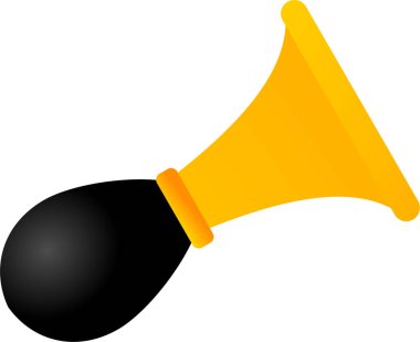 Siyah kauçuk ampullü sarı korna.