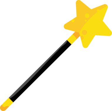 Siyah saplı sarı yıldız sihirli değneği