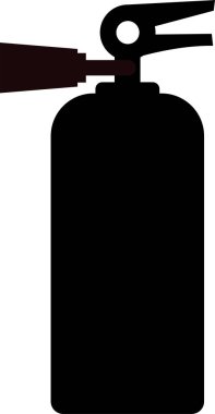 Yangın söndürme ikonu silueti. Basit tasarım, vektör illüstrasyonu