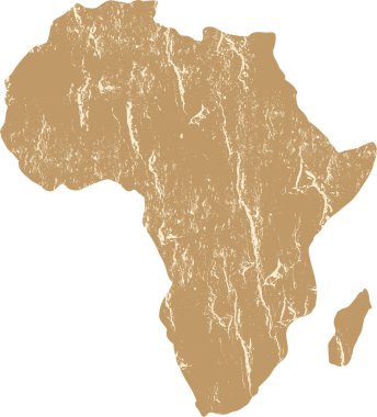 Afrika ikonu haritası, vektör illüstrasyonu