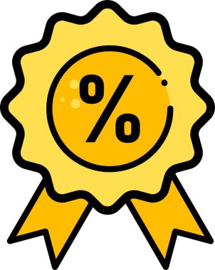 indirimli yüzde web simgesi basit vektör illüstrasyonu