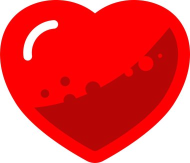 Kırmızı kalp simgesi, vektör çizim