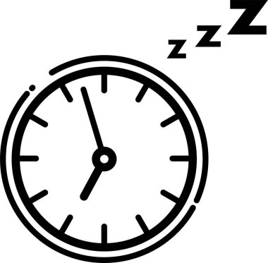 Saat simgesi, ana hatlı vektör çizimi