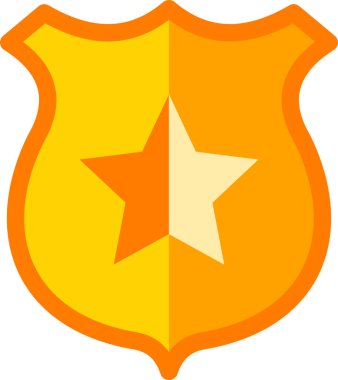 Beyaz arkaplanda renkli kalkan simgesi izole edildi 