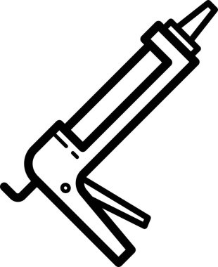 Siyah kabartma silâh çizimi yukarı doğru açılı.