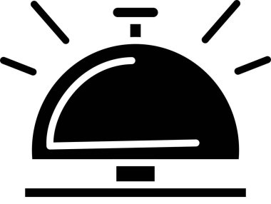 Beyaz Arkaplan Üzerine Çan Web Simgesi Basit İllüstrasyon 