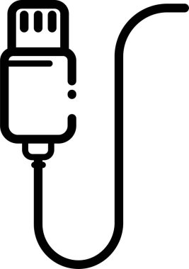 USB kablo ikonu. Basit resimleme