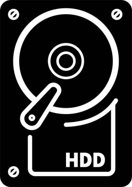 Hard Disk Simgesi, Hdd İşareti, Vektör İllüstrasyonu