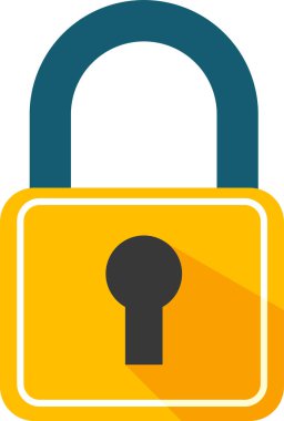 Beyaz arkaplanda asma kilit güvenlik simgesi 