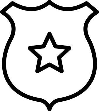 yıldız kalkan simgesi, vektör illüstrasyonu