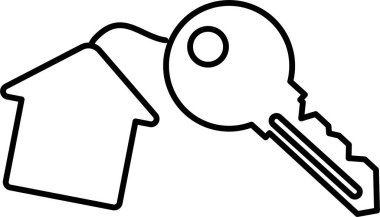 Beyaz arkaplanda eski anahtar simgesi vektör çizimi 