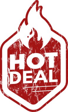 hot deal grunge pul vektör çizimi