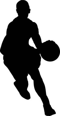 Basketbolcunun silueti. vektör illüstrasyonu