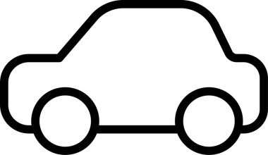 Otomobil İşareti, Ulaşım Simgesi, Beyaz Arkaplanda Vektör İllüstrasyonu 