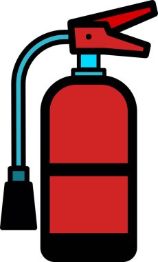 yangın söndürme simgesi, düz biçim, vektör illüstrasyonu